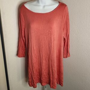 NWT Free To Live Beautiful ¾ Sleeve Flowy Blouse Top Size L